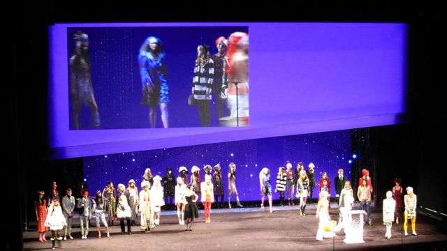 Models showing off many Anna Sui creations