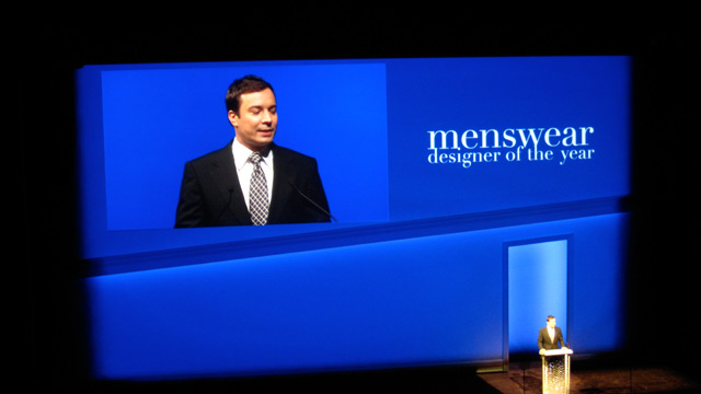 Jimmy Fallon, announcer for Menswear of the Year award