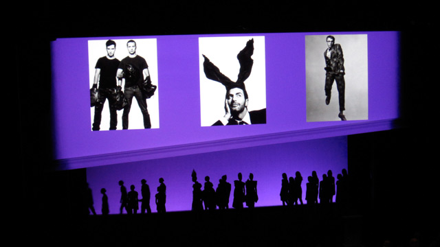 Walk-out photo montage as the models exit stage