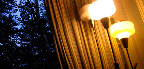 The magic hour of shifting light in Kelley's window porch