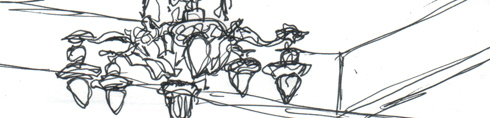 partial sketch of the chandelier