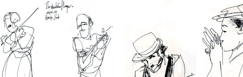 Bluegrass players at Banjo Jims, NYC