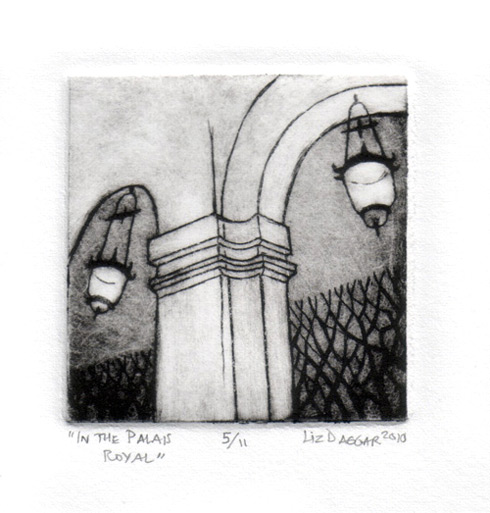 Palais Royal, drypoint print