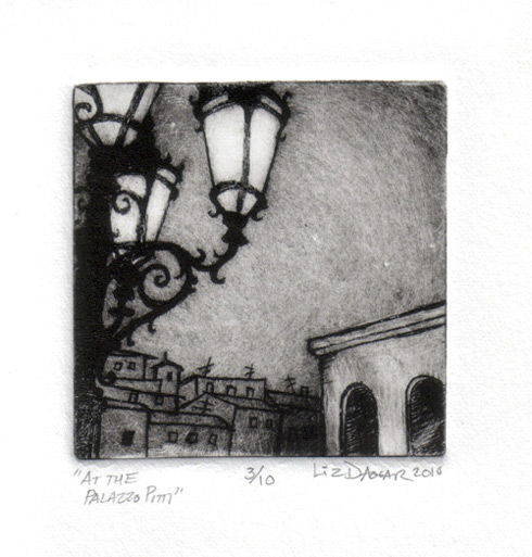 Palazzo Pitti drypoint print