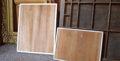 Two of the painting panels built by Tara Lynne