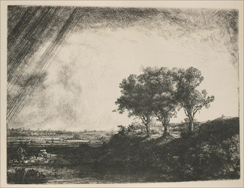 Three Trees by Rembrandt