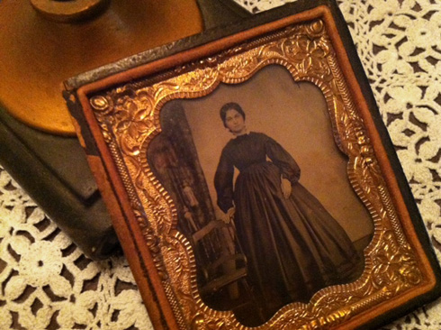 Framed tintype photograph
