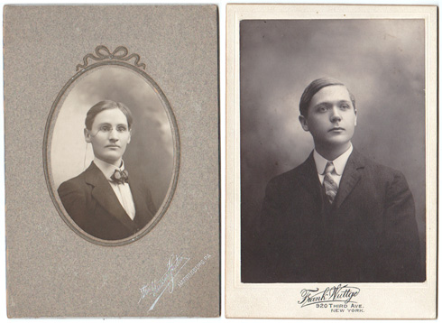 Edwardian or Victorian cabinet card portraits