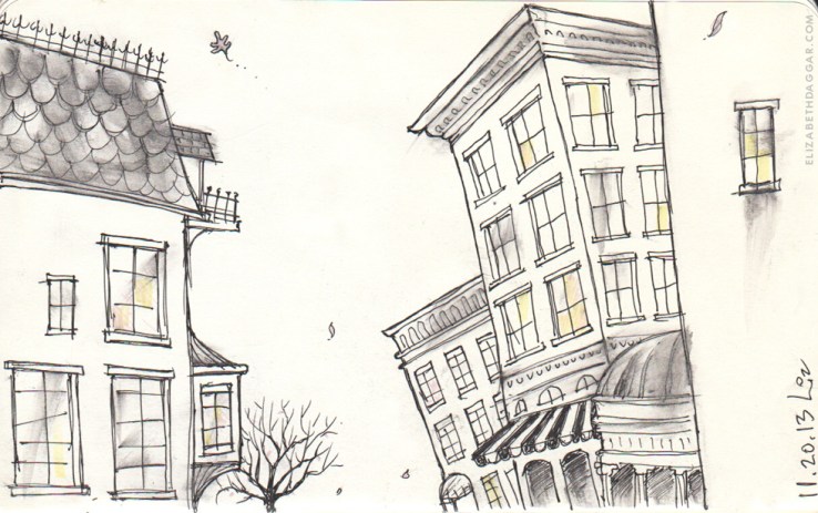 drawing of buildings