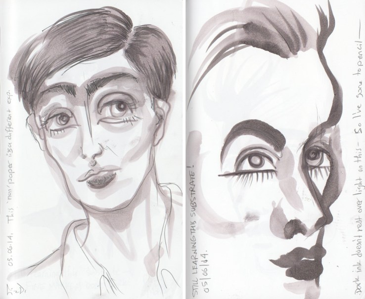 marker sketches in Ogami sketchbook