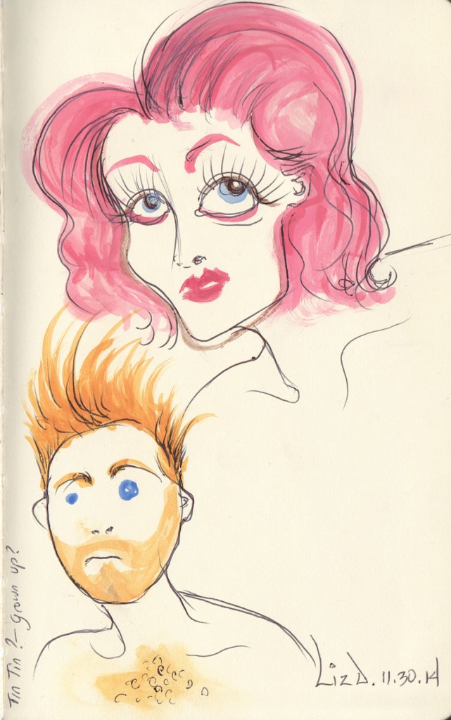 watercolor and pen sketches