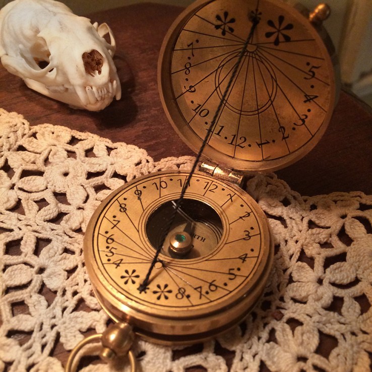 Compass and pocket sundial