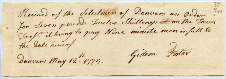 cursive handwriting, 1775