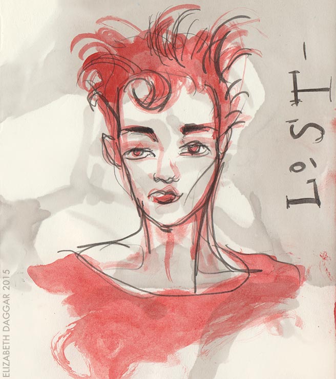 marker and casein sketch