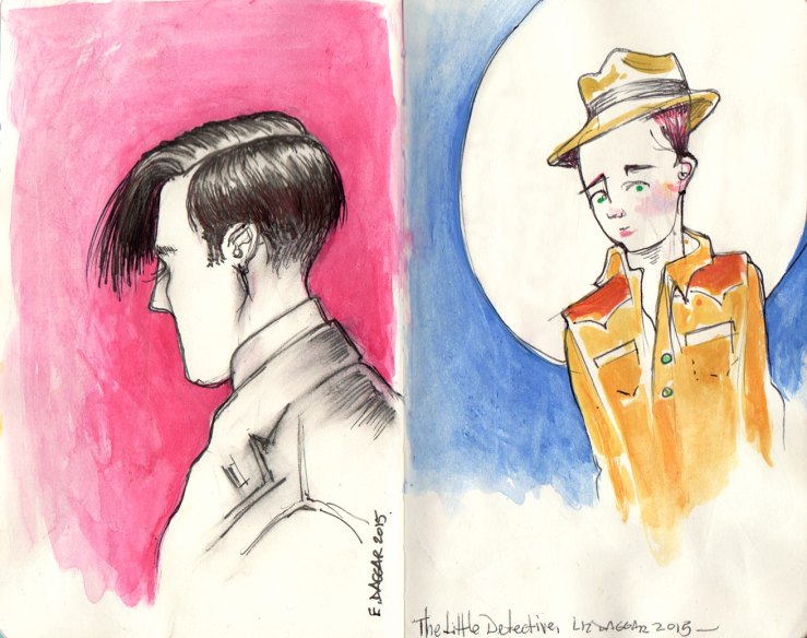 Sketches with watercolor