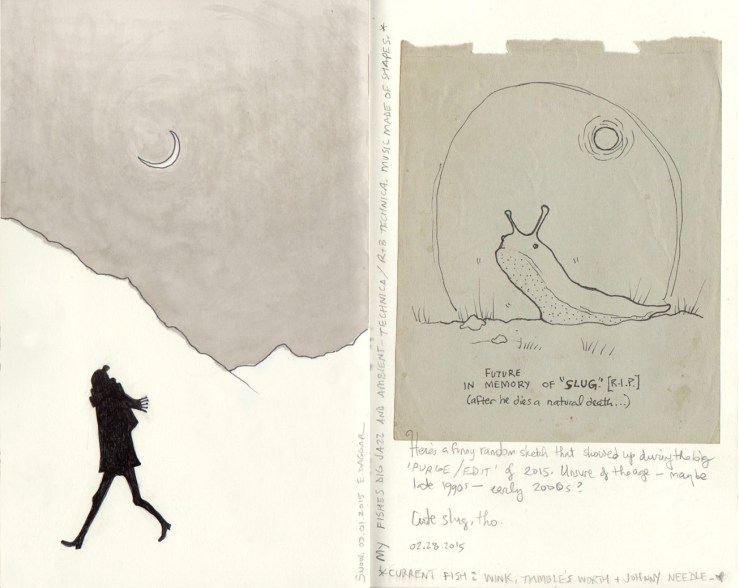 A sketch and an old drawing pasted in