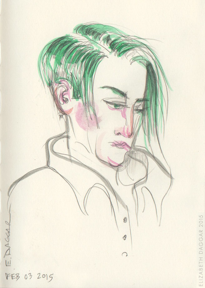 hair portrait in watercolor