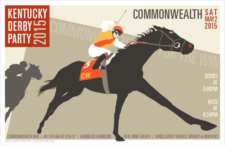 Derby party at Commonwealth Brooklyn- a poster