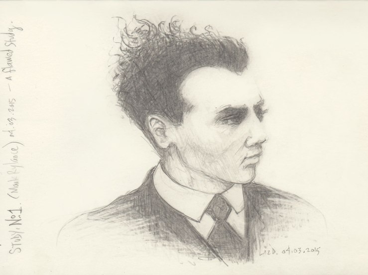pencil study Mark Rylance