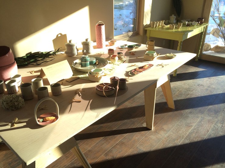 Ceramics on display in the main gallery at Madrid General