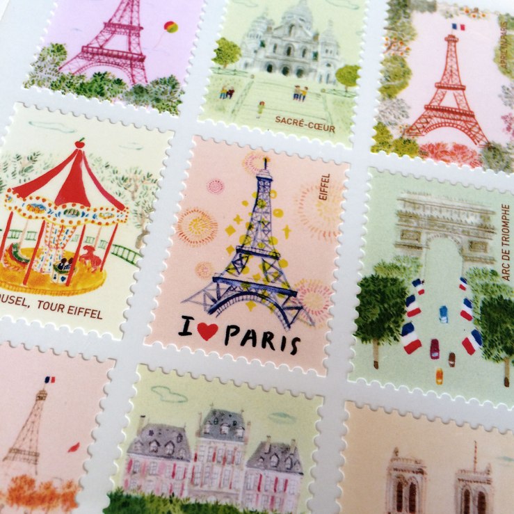 stamp stickers, Paris