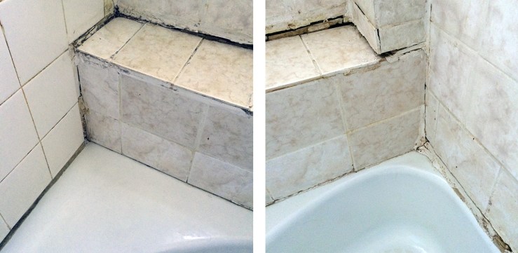 Swept pout the debris, scrubbed the tiles and grout. 