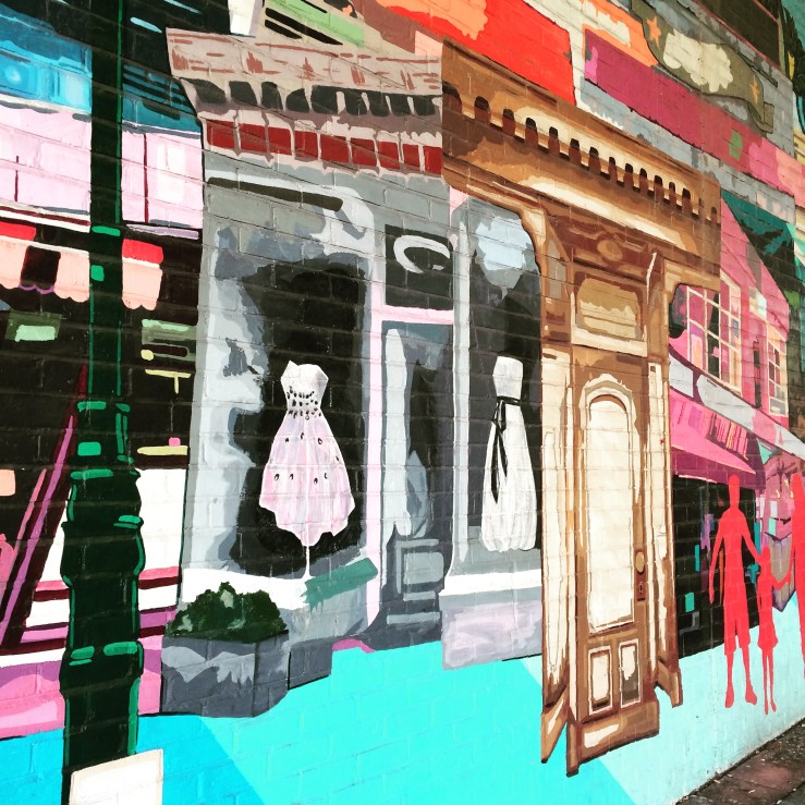 Portion of a mural on Atlantic Avenue, beneath the BQE overpass