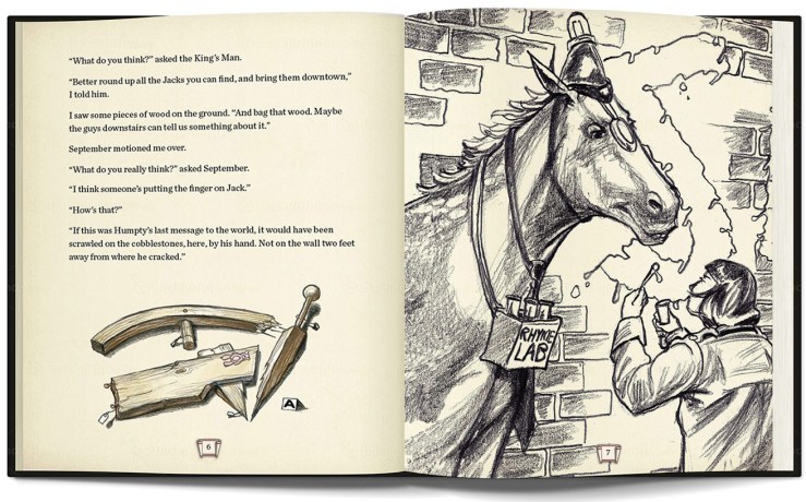 Sample spread showing several levels of 'finish' on the illustrations