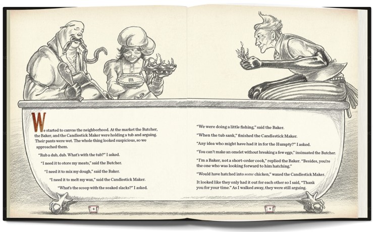 One of the spreads in finished pencil form for this work-in-progress edition