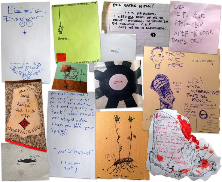 notes left on my doors in college