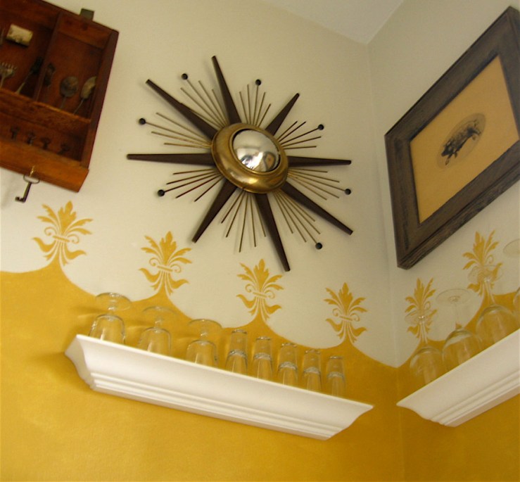 stencil painted wall