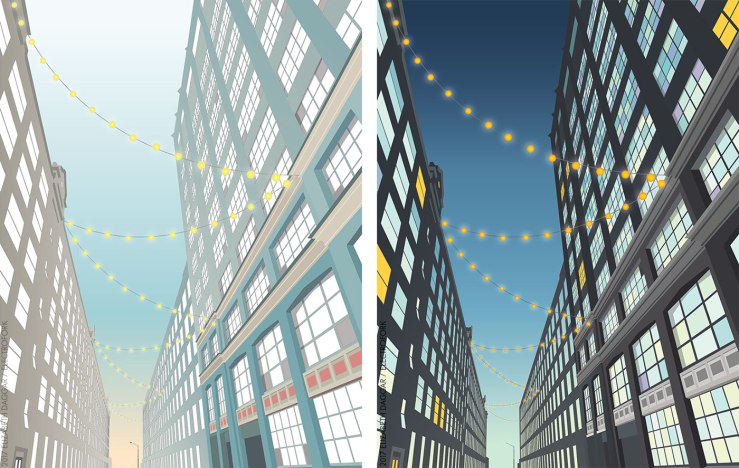 build, day and night