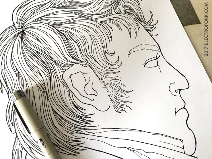 ink drawing portrait of a man