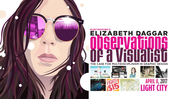 Title slide for ELizabeth Daggar visiting artist talk at Light City for UMBC