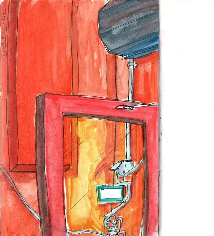 watercolor sketch of an exterior