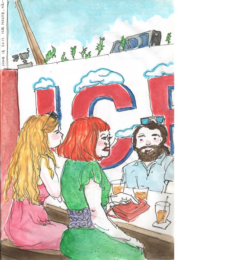 sketch of people at Ice House