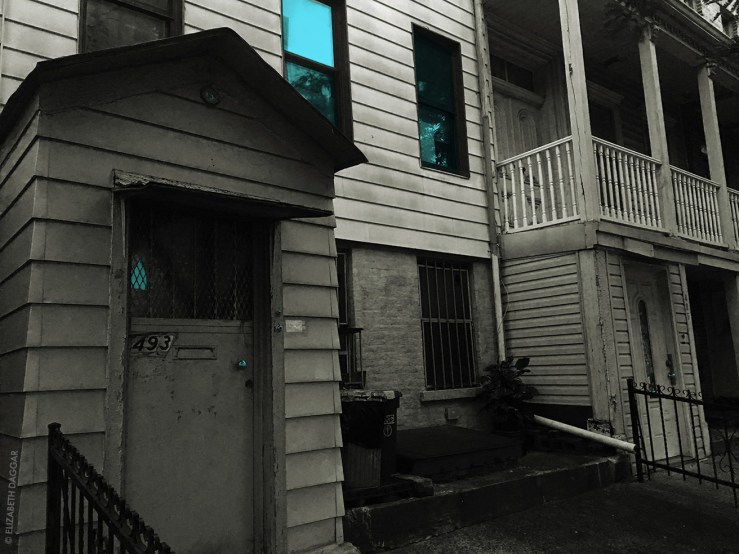 photo colorizations of windows in Gowanus by Elizabeth Daggar