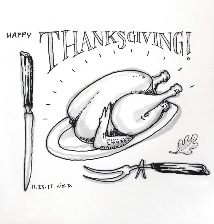 drawing of a turkey for dinner
