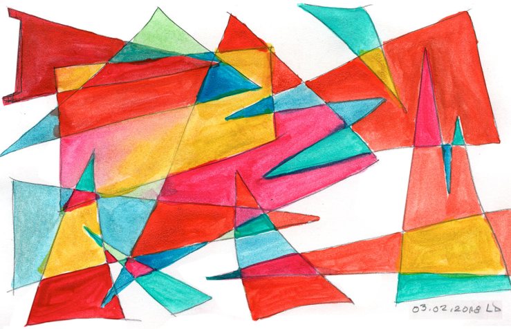 abstract geometric watercolor composition , another