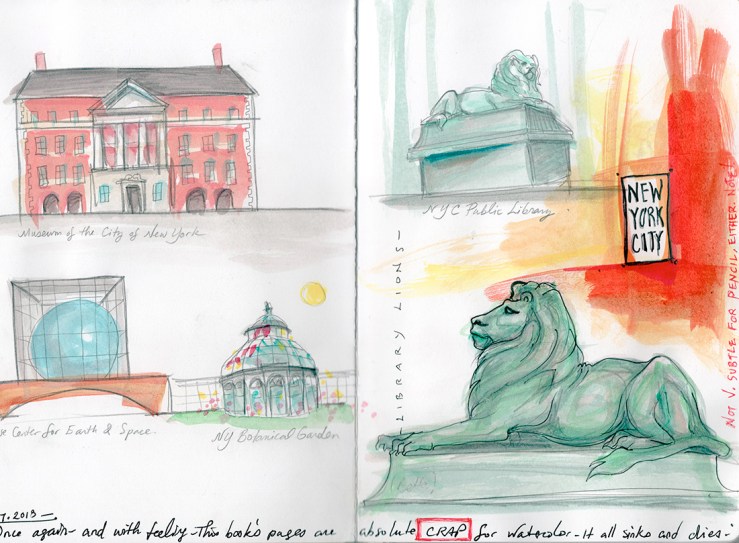 watercolors of NYC icons