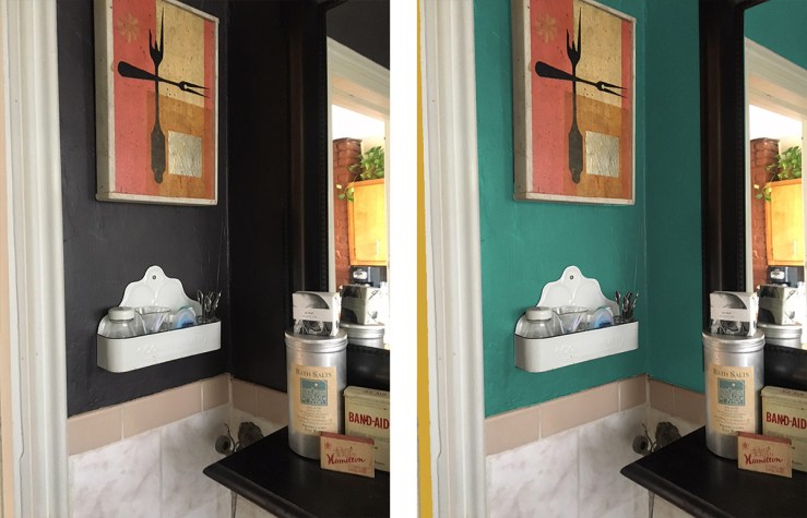 before and after bathroom color