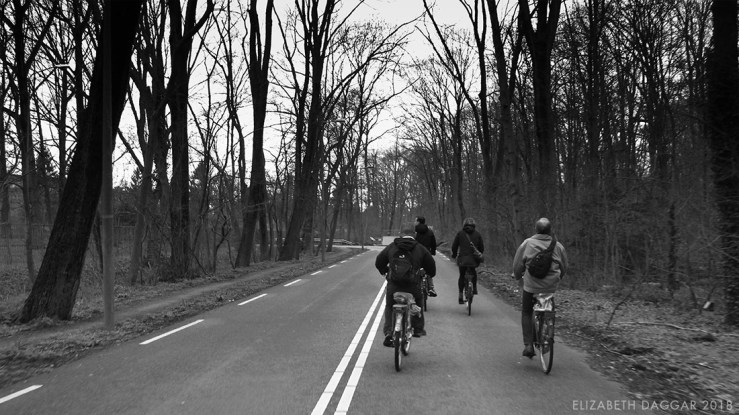 b&w photo of our bike posse