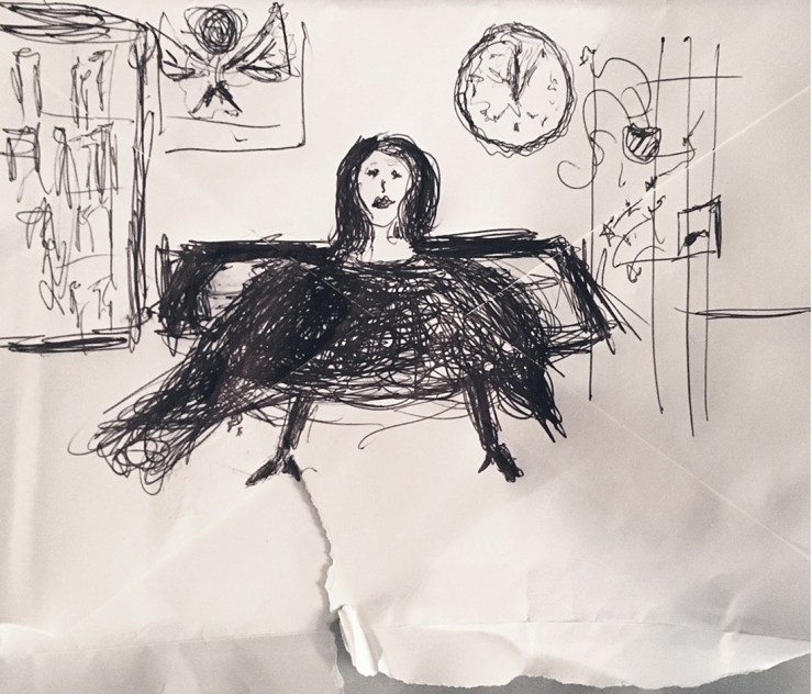 Zac's drawing of Liz